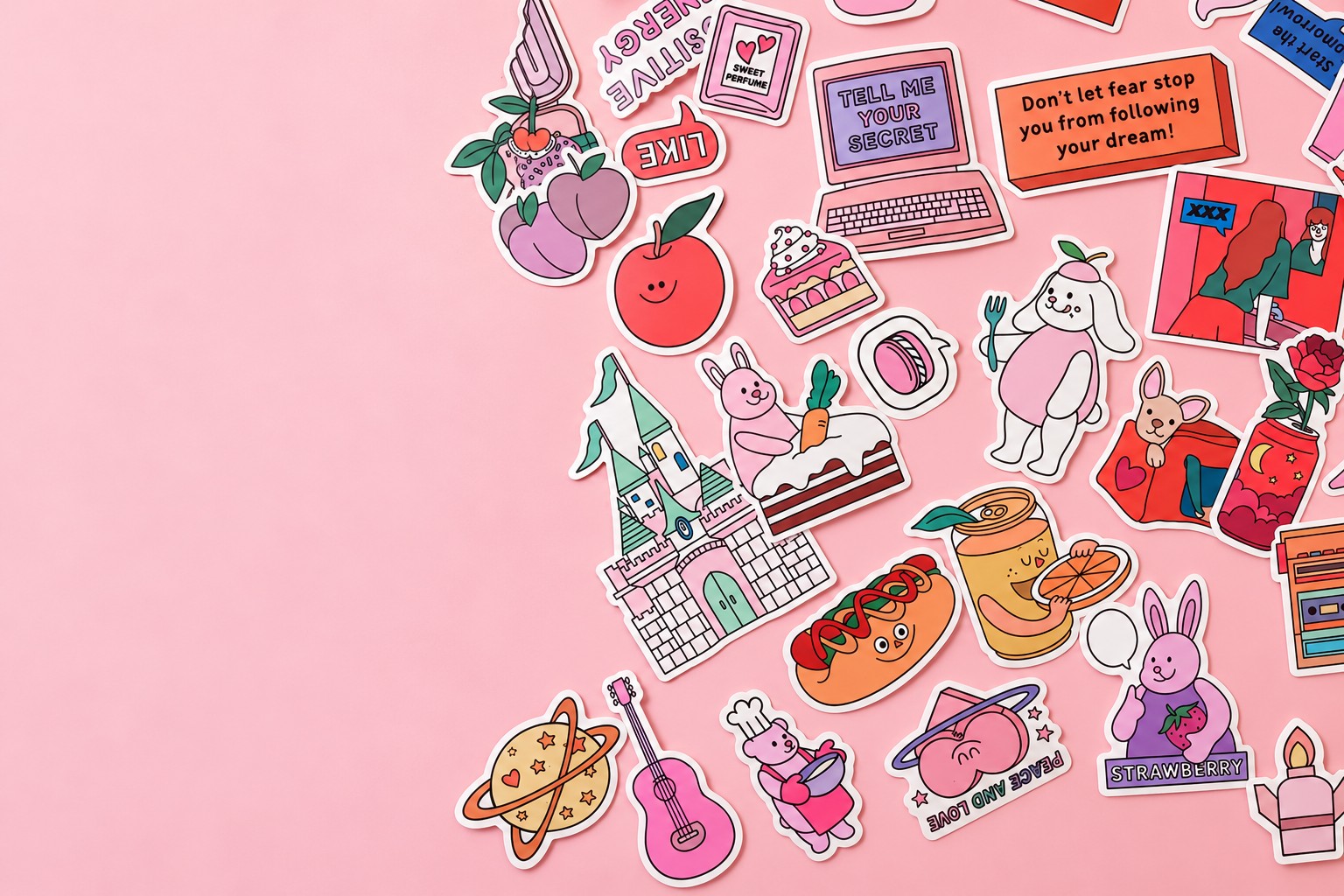 74 ins style Mog girl's hand account sticker girl's heart cute character material sticker DIY decorative small patternslider_item_LFLh6v